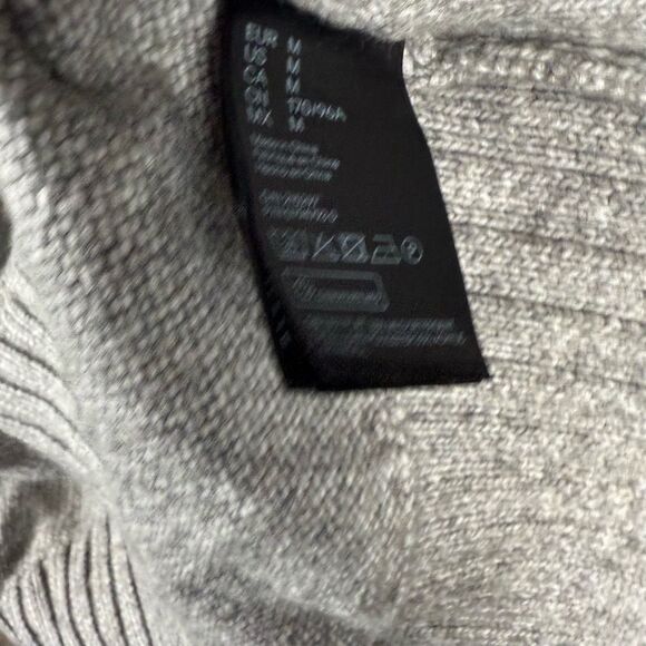 H&M Womens Size Medium Cable Knit Pullover Sweater Gray Long Sleeve Mock Neck - Picture 3 of 7